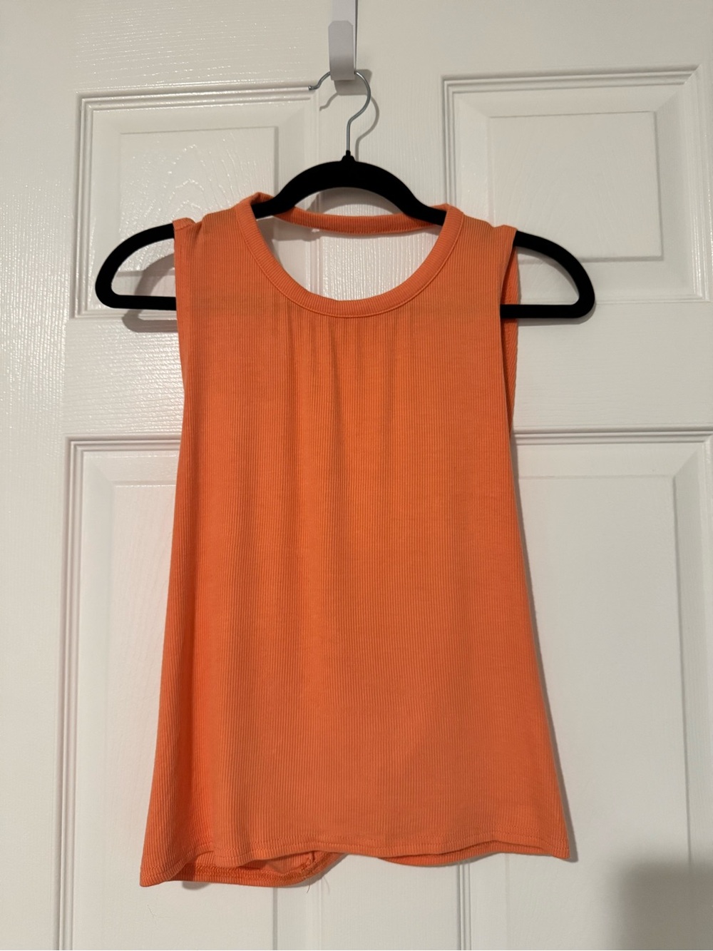 Women’s Sleeveless Ribbed Tank Top - Orange medium